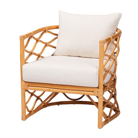 Bali & Pari Acelynn Bohemian Light Honey Rattan Arm Chair 244-13642-ZORO